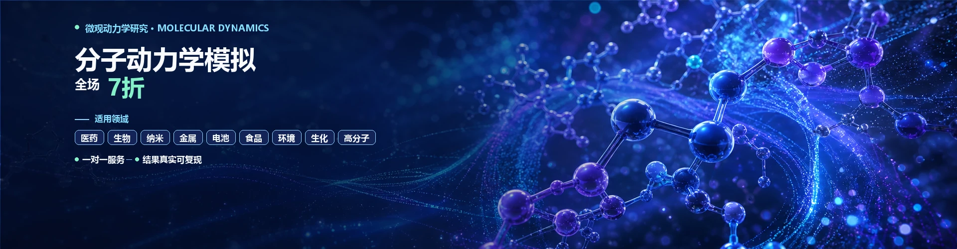 分子动力学模拟全场7折，适用于医药、生物、纳米、金属和高分子等领域